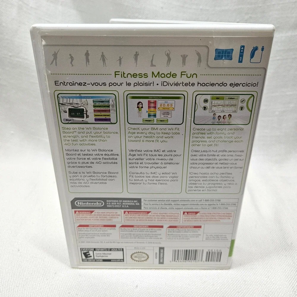Nintendo Wii Fit‎ Video Game Wii White Green Fitness Yoga Exercise Manual CIB